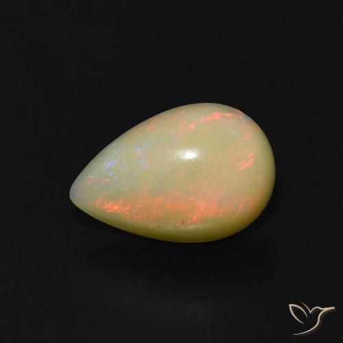 0.74ct Natural Multicolor Opal, Pear Shape, Transparent