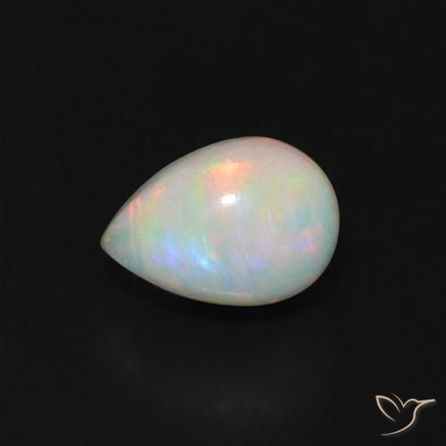 0.64ct Natural Multicolor Opal, Pear Shape, Transparent