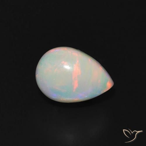 0.64 ct Multicolor Opal Stone, Natural Opal in Pear Cabochon Shape for Sale