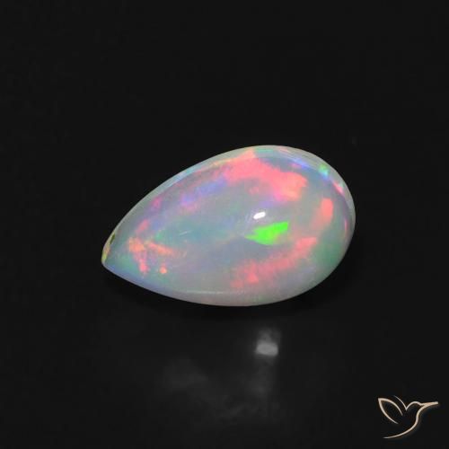 0.61ct Natural Multicolor Opal, Pear Shape, Transparent