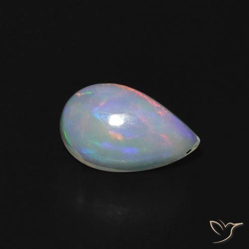 0.61 ct Multicolor Opal Stone, Natural Opal in Pear Cabochon Shape for Sale