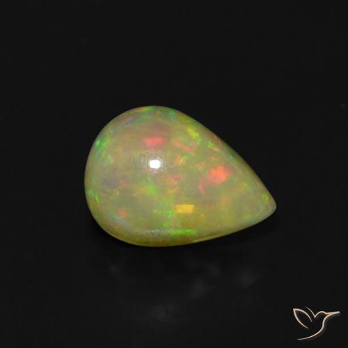 0.66ct Natural Multicolor Opal, Pear Shape, Transparent