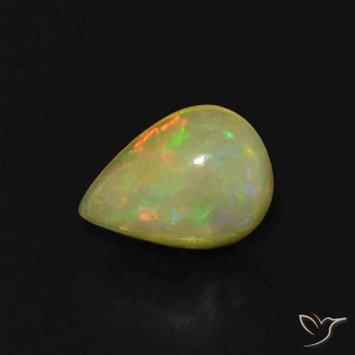 0.66 ct Multicolor Opal Stone, Natural Opal in Pear Cabochon Shape for Sale