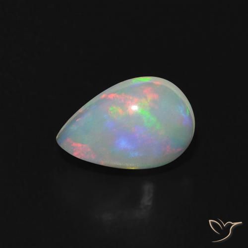 0.56 ct Multicolor Opal Gemstone, Opal Gem in Pear Cabochon Shape for Sale.