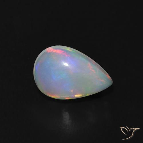0.56 ct Multicolor Opal Stone, Natural Opal in Pear Cabochon Shape for Sale