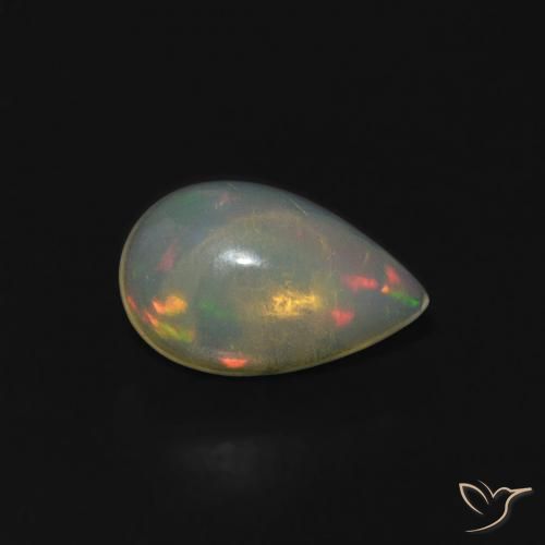 0.52 ct Multicolor Opal Stone, Natural Opal in Pear Cabochon Shape for Sale