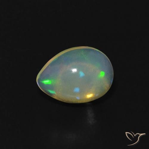 0.56ct Natural Multicolor Opal, Pear Shape, Transparent, Photo A