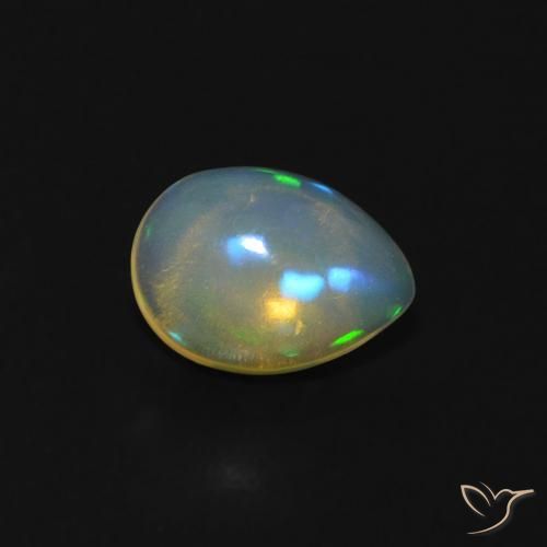 0.56 ct Multicolor Opal Stone, Natural Opal in Pear Cabochon Shape for Sale