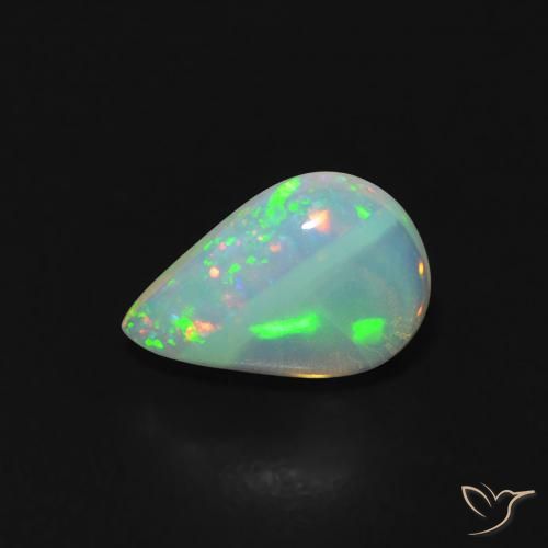 0.87ct Natural Multicolor Opal, Pear Shape, Transparent