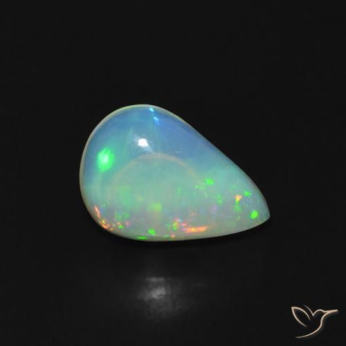 0.87 ct Multicolor Opal Stone, Natural Opal in Pear Cabochon Shape for Sale