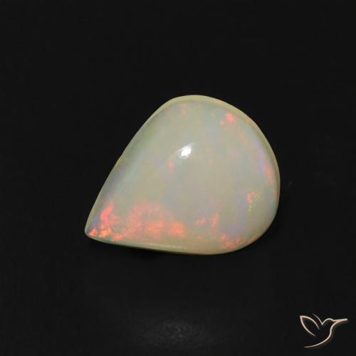 0.67 ct Multicolor Opal Stone, Natural Opal in Pear Cabochon Shape for Sale