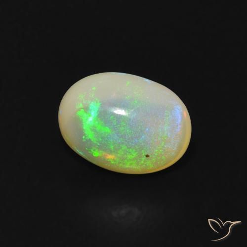 0.48 ct Multicolor Opal Stone, Natural Opal in Oval Cabochon Shape for Sale