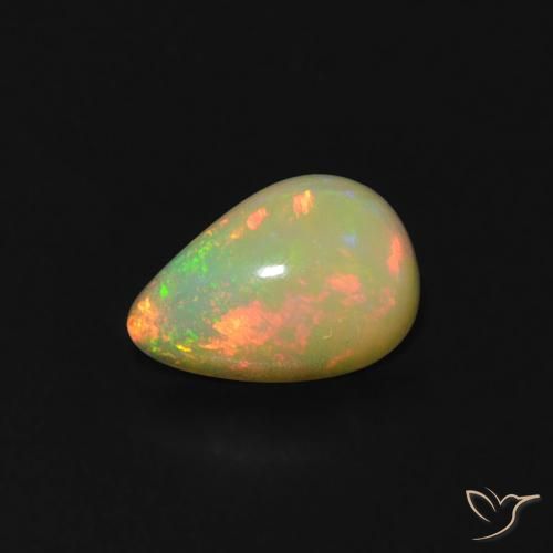 0.36 ct Multicolor Opal Gemstone, Opal Gem in Pear Cabochon Shape for Sale.