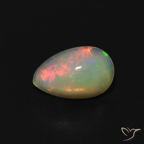 0.57ct Natural Multicolor Opal, Pear Shape, Transparent