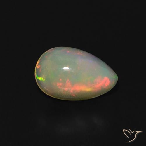 0.57 ct Multicolor Opal Stone, Natural Opal in Pear Cabochon Shape for Sale