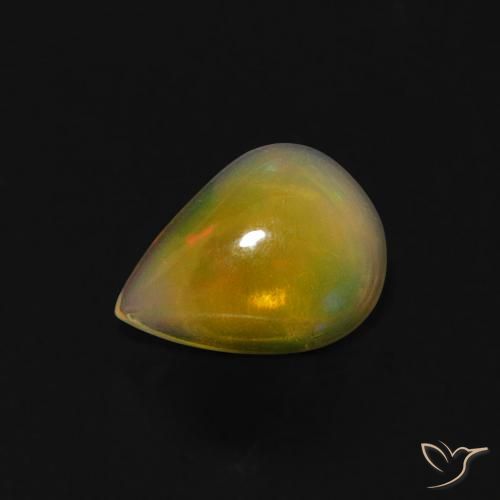 0.53 ct Multicolor Opal Gemstone, Opal Gem in Pear Cabochon Shape for Sale.