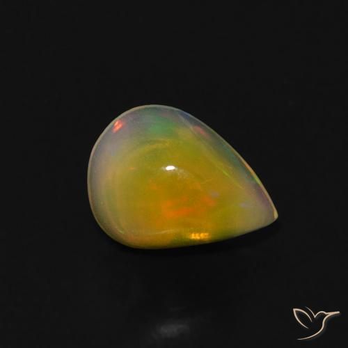 0.53 ct Multicolor Opal Stone, Natural Opal in Pear Cabochon Shape for Sale
