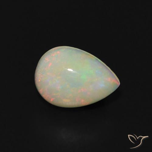 0.45 ct Multicolor Opal Stone, Natural Opal in Pear Cabochon Shape for Sale