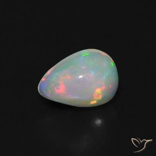 0.29 ct Multicolor Opal Gemstone, Opal Gem in Pear Cabochon Shape for Sale.