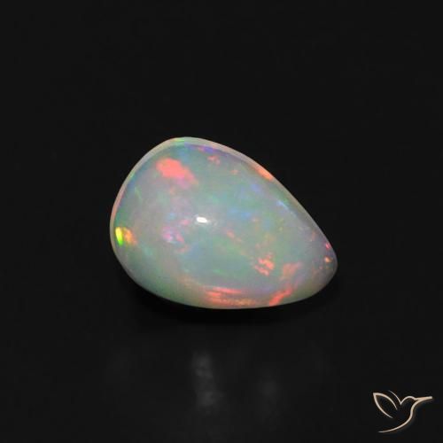 0.29 ct Multicolor Opal Stone, Natural Opal in Pear Cabochon Shape for Sale