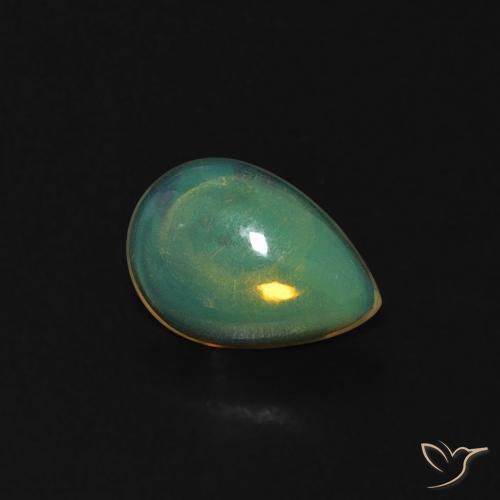0.36 ct Multicolor Opal Stone, Natural Opal in Pear Cabochon Shape for Sale