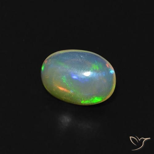 0.31 ct Multicolor Opal Stone, Natural Opal in Oval Cabochon Shape for Sale