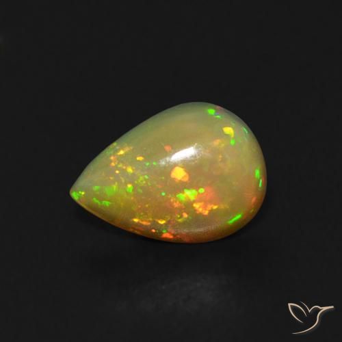 0.42ct Natural Multicolor Opal, Pear Shape, Transparent