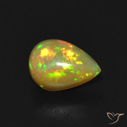 0.42 ct Multicolor Opal Stone, Natural Opal in Pear Cabochon Shape for Sale
