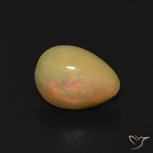 0.48 ct Multicolor Opal Stone, Natural Opal in Pear Cabochon Shape for Sale