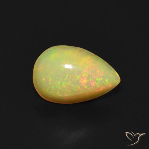 0.55 ct Multicolor Opal Stone, Natural Opal in Pear Cabochon Shape for Sale