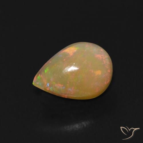 0.50 ct Multicolor Opal Stone, Natural Opal in Pear Cabochon Shape for Sale