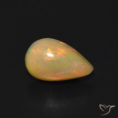 0.53 ct Multicolor Opal Stone, Natural Opal in Pear Cabochon Shape for Sale