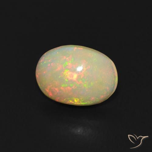 0.44 ct Multicolor Opal Stone, Natural Opal in Oval Cabochon Shape for Sale
