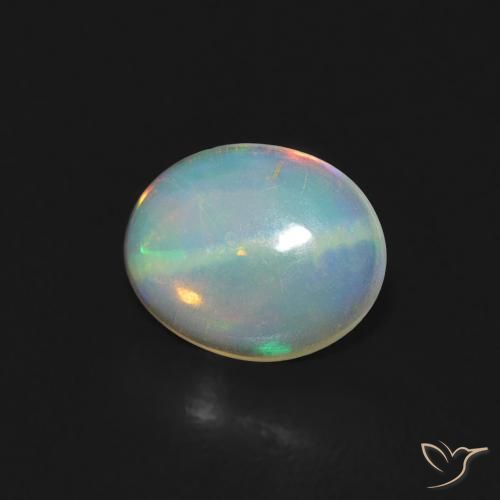 0.32 ct Multicolor Opal Stone, Natural Opal in Oval Cabochon Shape for Sale