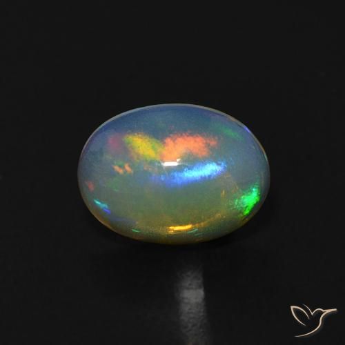 0.72ct Natural Bluish White Opal, Oval, Transparent