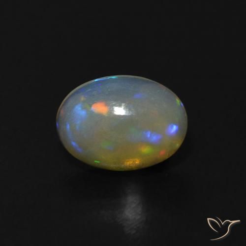 0.52ct Natural Bluish White Opal, Oval, Transparent
