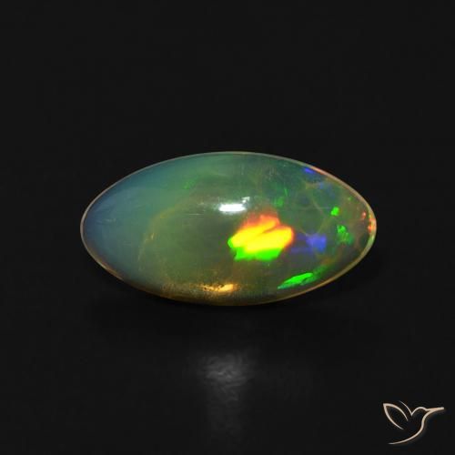 0.80ct Natural Multicolor Opal, Marquise, Transparent