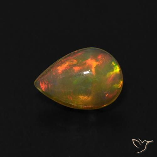 0.42ct Natural Multicolor Opal, Pear Shape, Transparent