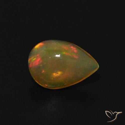 0.42 ct Multicolor Opal Stone, Natural Opal in Pear Cabochon Shape for Sale
