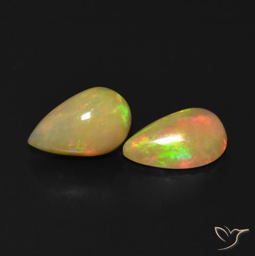 1.14 ctw Multicolor Opal Stones, Natural Opal in Pear Cabochon Shape for Sale