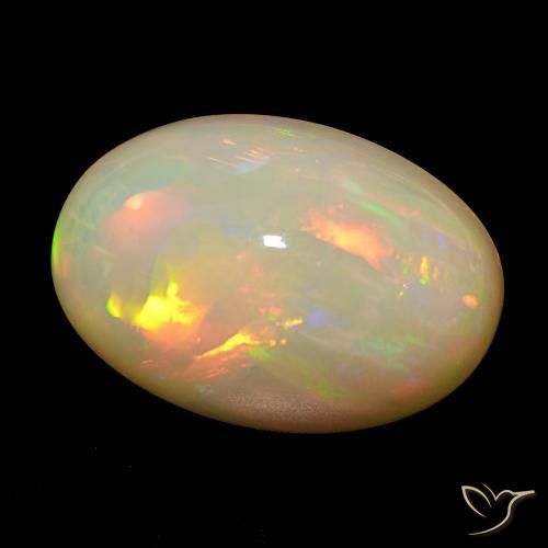 18.83 ct Multicolor Opal Stone, Natural Opal in Oval Cabochon Shape for Sale