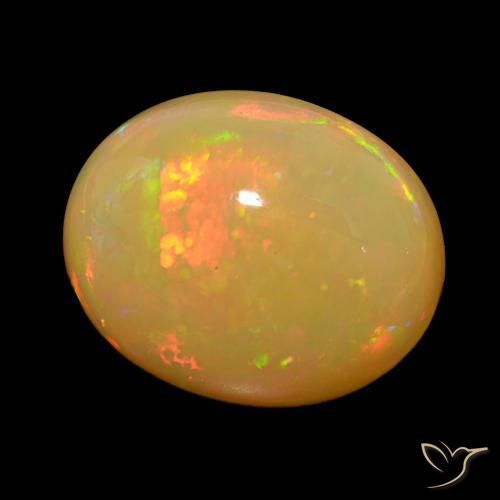 20.25 ct Multicolor Opal Stone, Natural Opal in Oval Cabochon Shape for Sale