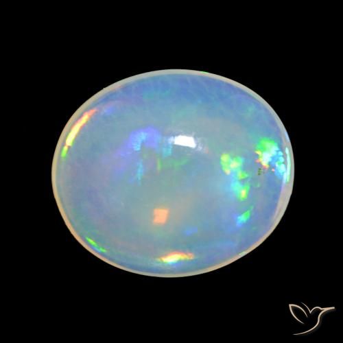 4.91 ct Multicolor Opal Gemstone, Opal Gem in Oval Cabochon Shape for Sale.