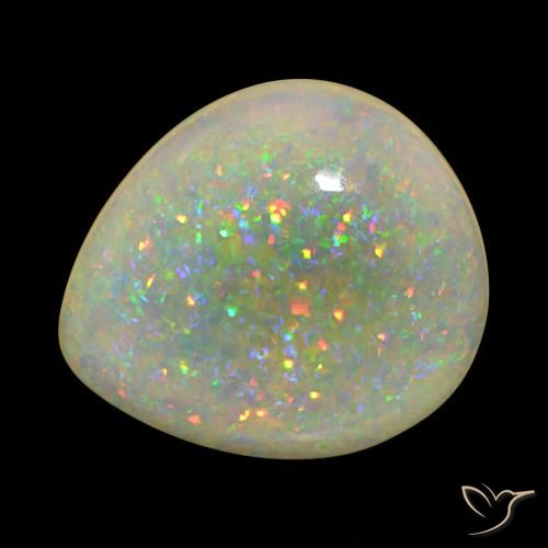 25.86ct Multicolor Opal Gemstones, Pear Shape, Transparent