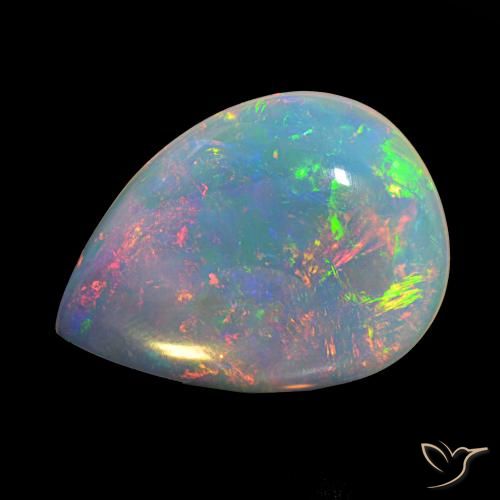 12.52ct Multicolor Opal Gemstones, Pear Shape, Transparent