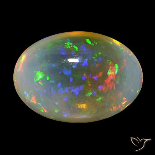 22.77ct Multicolor Opal Gemstones, Oval, Transparent