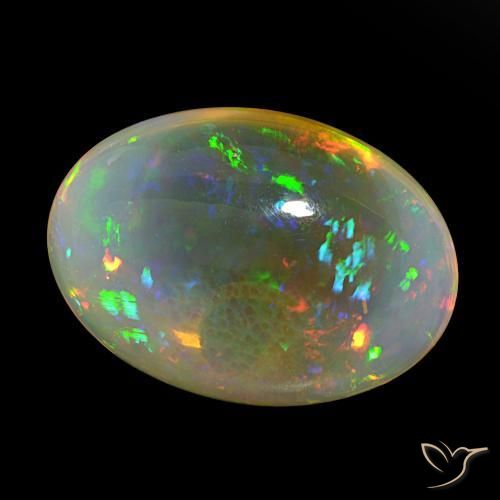 22.77 ct Multicolor Opal Stone, Natural Opal in Oval Cabochon Shape for Sale