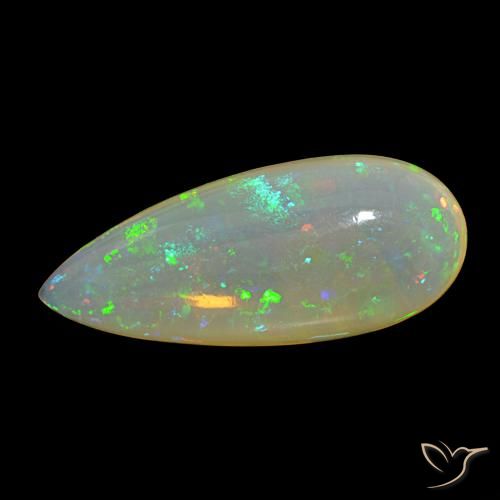 12.00 ct Multicolor Opal Gemstone, Opal Gem in Pear Cabochon Shape for Sale.