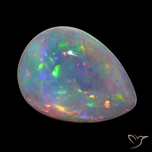 9.35 ct Multicolor Opal Stone, Natural Opal in Pear Cabochon Shape for Sale