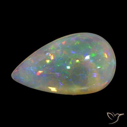 9.19ct Multicolor Opal Gemstones, Pear Shape, Transparent
